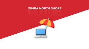 imagem em vermelho e branco com os dizeres "gimba north shore" ao centro