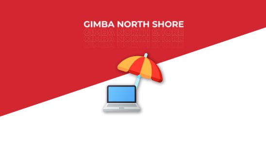 imagem em vermelho e branco com os dizeres "gimba north shore" ao centro