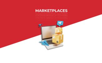 imagem em vermelho e branco com os dizeres "marketplaces"