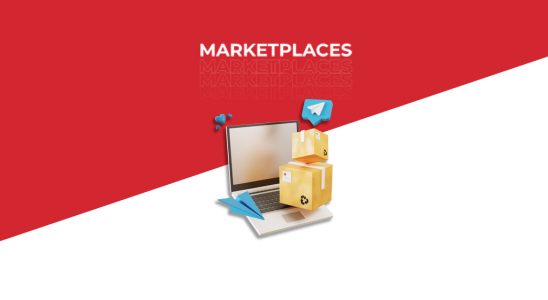 imagem em vermelho e branco com os dizeres "marketplaces"