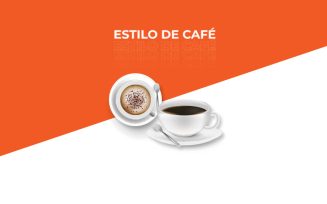 imagem em laranja e branco com os dizeres "estilo de café"