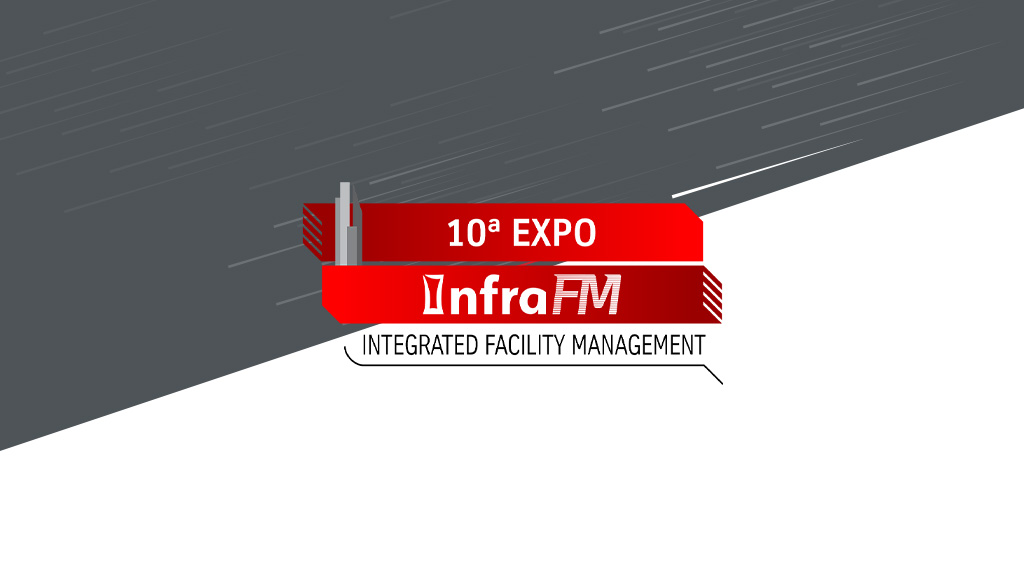banner em cinza e branco com o logo da feira "Expo Infra FM"