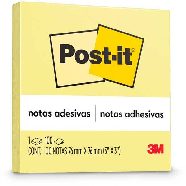 bloco de notas adesivas na cor amarela