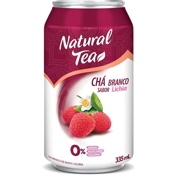 Chá de lichia em latinha da marca Natural Tea