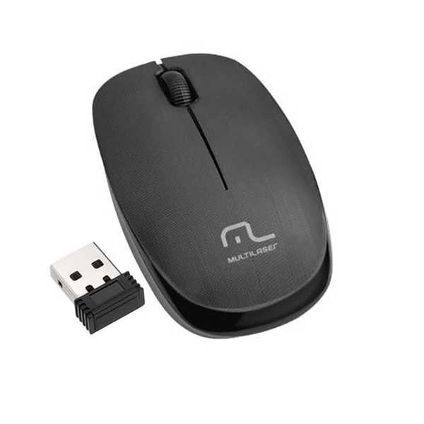 Mouse para computador sem Fio 2.4Ghz 1200 Dpi USB Preto MO 251 Multilaser